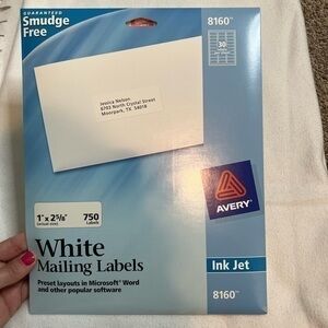 white mailing labels